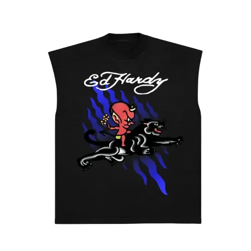 Camiseta Ed Hardy Sleeveless Sweet Evil White - Droper