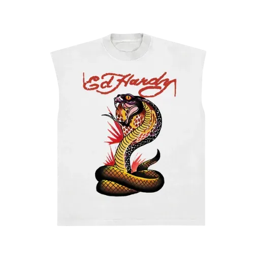 Camiseta Ed Hardy Sleeveless Sweet Evil White - Droper