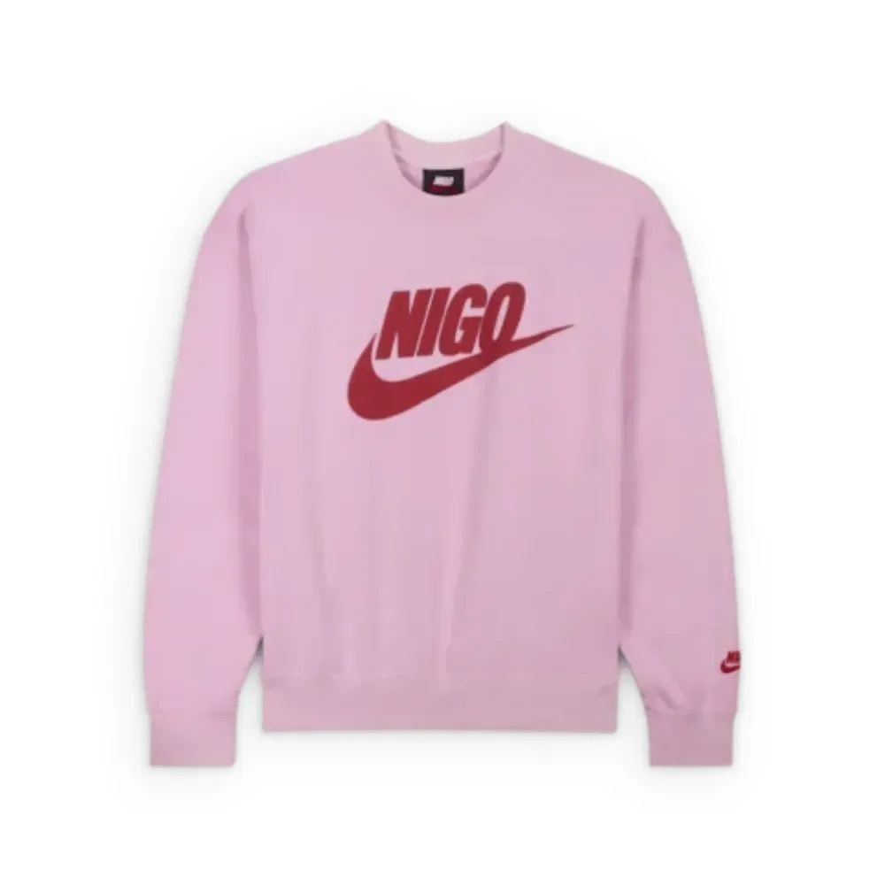 Nigo x Nike Crewneck Fleece Pink — P / M / G / XG, Novo