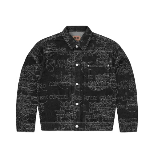 Jaqueta Corteiz Handwritten Denim Trucker Black - Droper