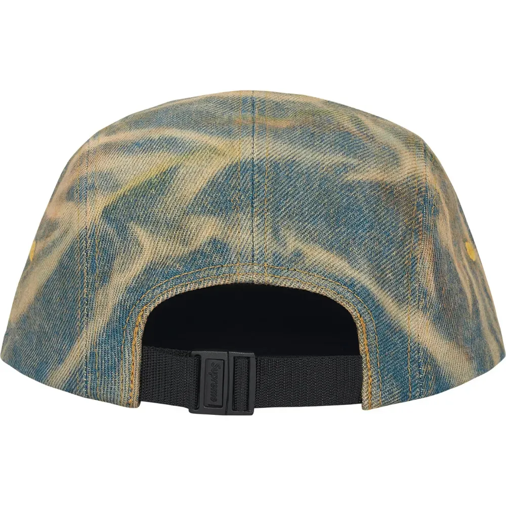 Boné Supreme Denim Camp Dirty Indigo FW25-W5 - Droper