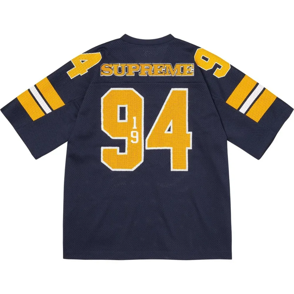 シャツ Supreme Sequin Football navy Jersey Supreme Sequin Football Navy FW25-W5 - Droper