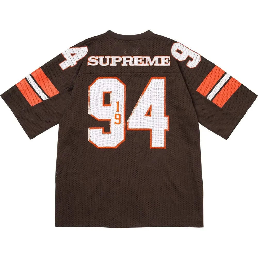 【新品S】Supreme Sequin Football Jersey Jersey Supreme Sequin Football Brown FW25-W5 - Droper
