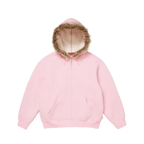 Moletom Supreme Faux Fur Zip Up Light Pink FW25-W5