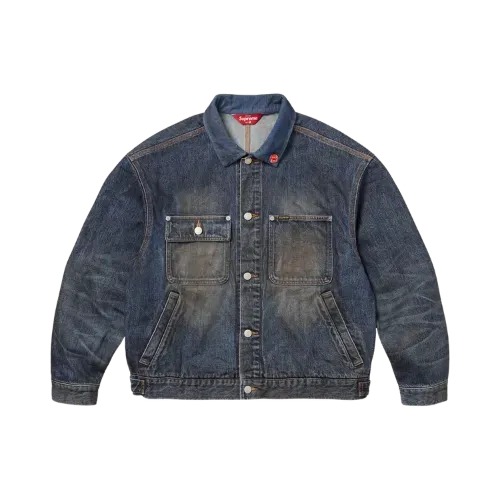 Jaqueta Supreme Distressed Selvedge Trucker Washed Indigo FW25-W5