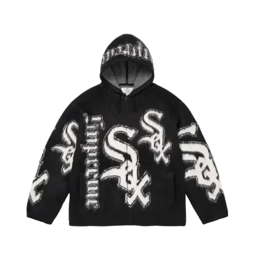 Chicago White Sox x Supreme Jaqueta Zip Up Hooded Black FW25-W5