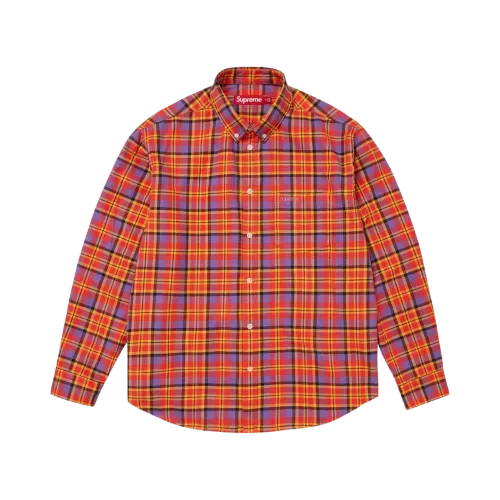 Camisa Supreme Plaid Flannel Orange FW25-W6 - Droper