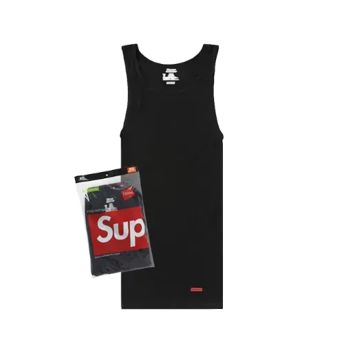 Hanes x Supreme Camiseta Tagless Tank Black (3 Pack)