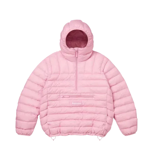 25 Supreme Micro Down Half Zip Hoodedピンク Jaqueta Supreme Micro Down Half Zip Pullover Light Pink FW25-W6