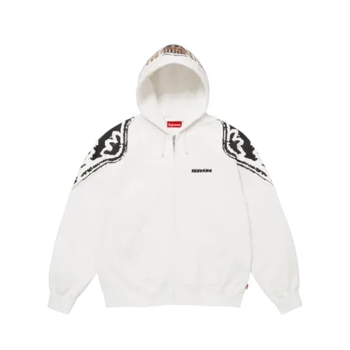 Moletom Supreme Wings Zip Up Hooded White FW25-W6 - Droper