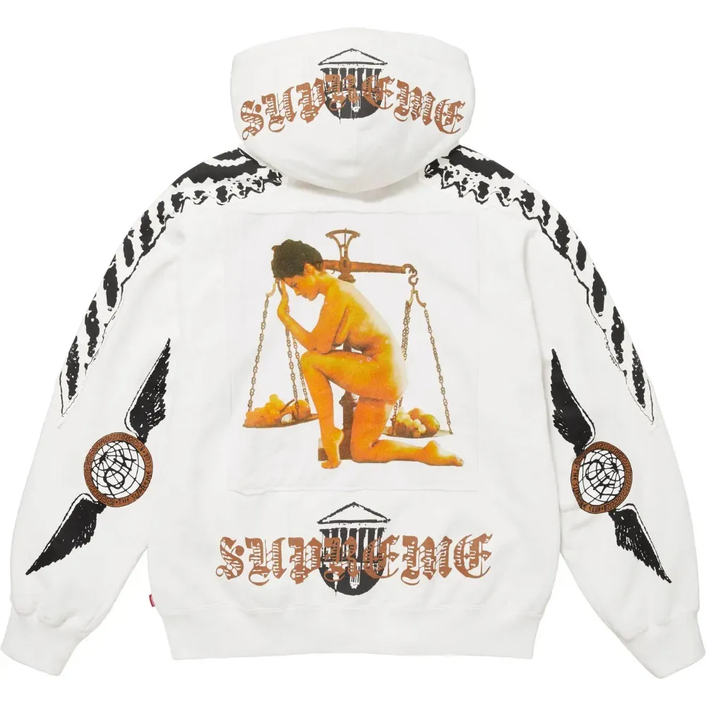 Moletom Supreme Wings Zip Up Hooded White FW25-W6 - Droper