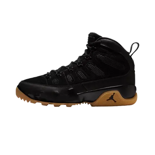 シューズ(男性用) AIR JORDAN 9 RETRO BOOT 26.5 Air Jordan 9 Retro Boot Black and Gum Light Brown - Droper