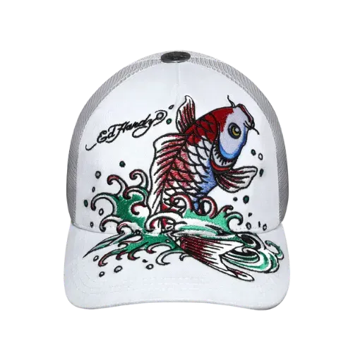 Boné Ed Hardy Trucker Koi White