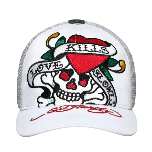 Boné Ed Hardy Trucker Delove Kills Slowly White