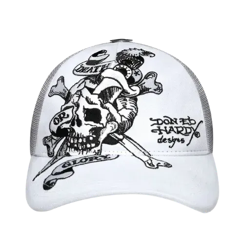 Boné Ed Hardy Trucker Deathorglory White