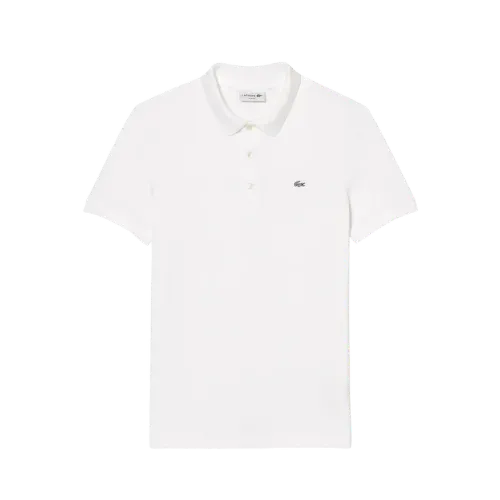Camisa Lacoste Polo Slim Fit Mini Piqué Stretch White