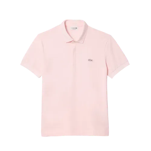 Camiseta Lacoste Polo Regular Fit Paris Piqué Stretch Light Pink