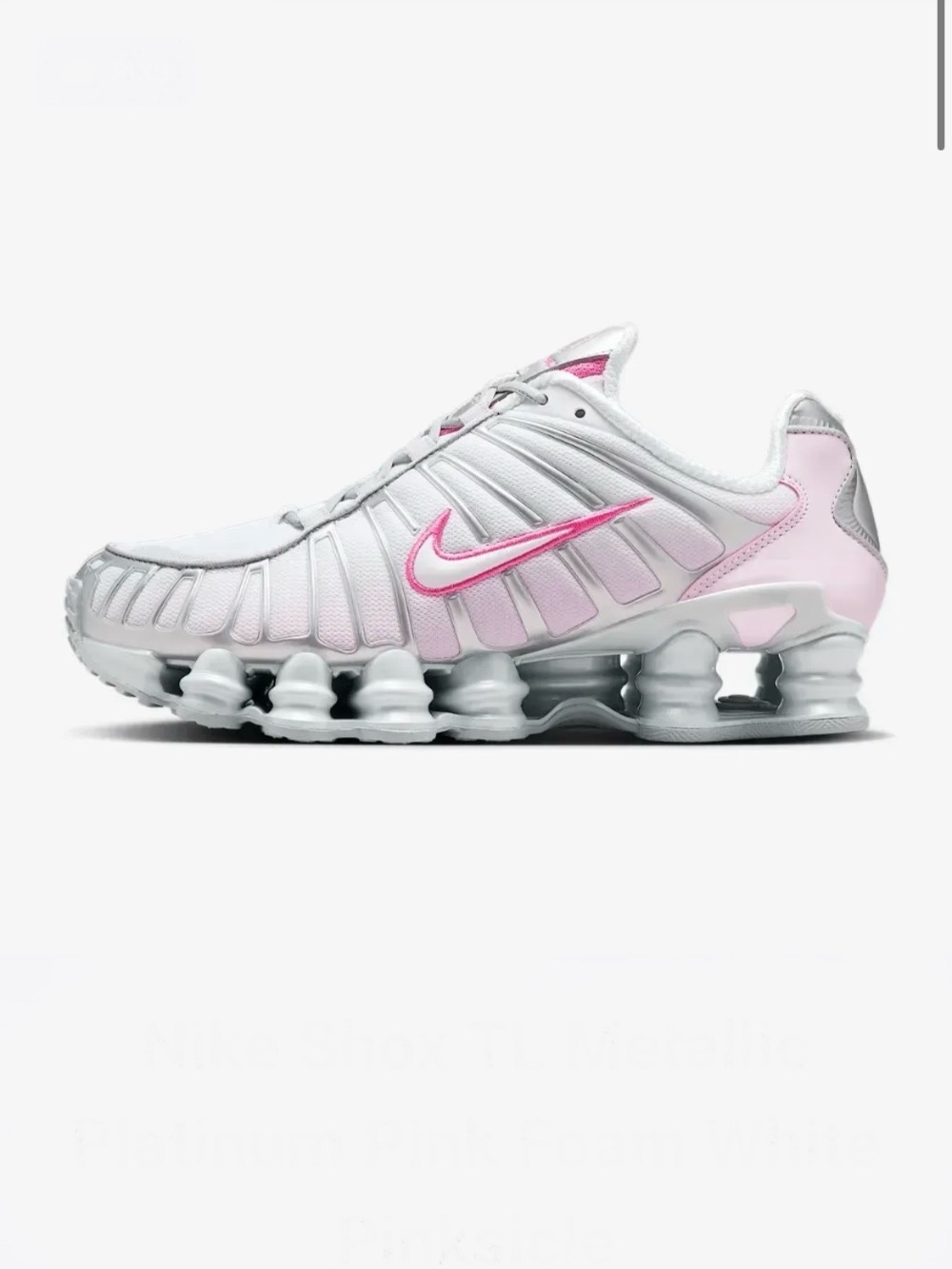 Nike Shox TL Metallic Platinum Pink Foam White Pinksicle — 41, Novo