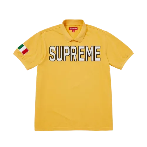 Camisa Supreme Polo Twill Appliqué Yellow FW25-W7