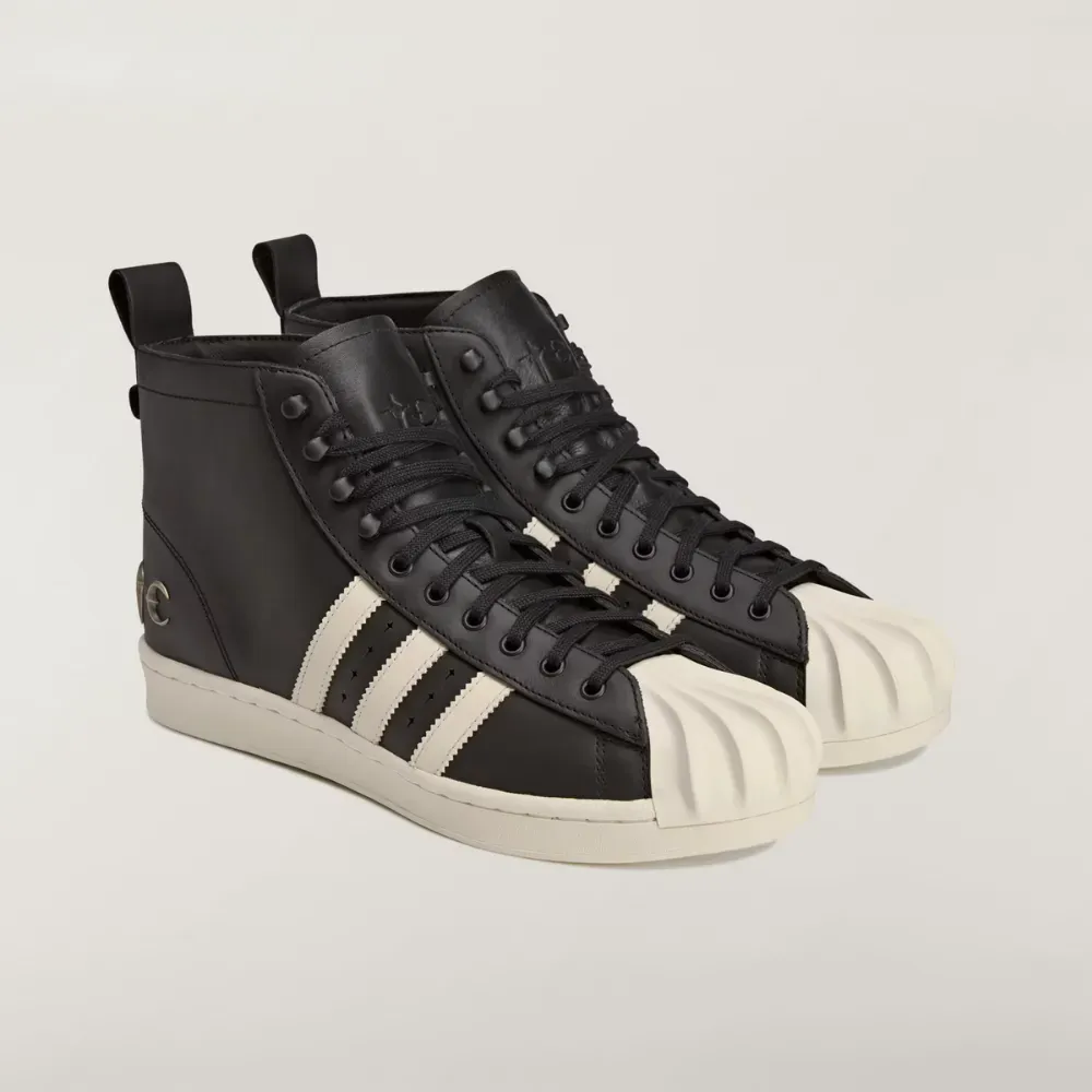 Thug Club x adidas Superstar Boot Luxe Core Black Off White - Droper