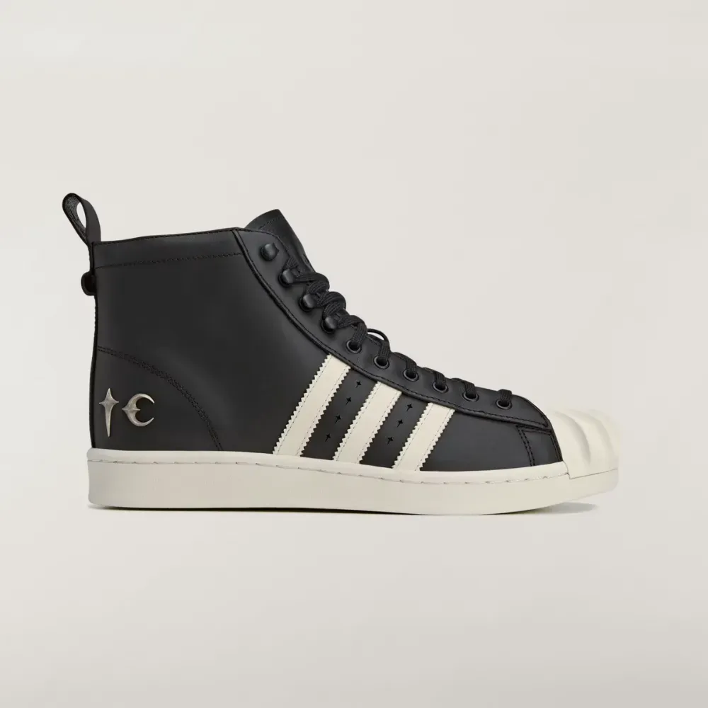 Thug Club x adidas Superstar Boot Luxe Core Black Off White - Droper