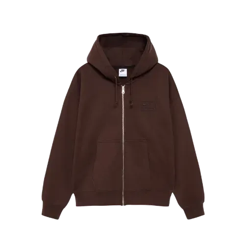 Stussy x Nike Moletom Zip Stone Washed Fleece Dark Cinder - Droper