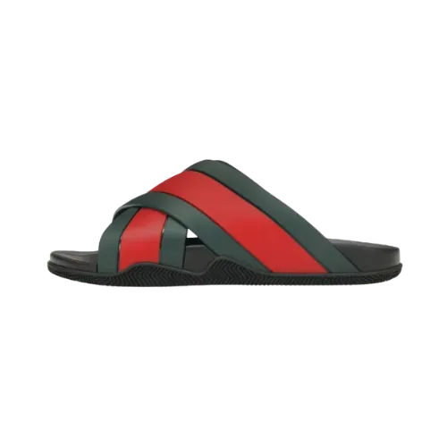 Slide Gucci Web Black Rubber