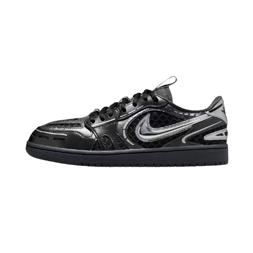 Air Jordan 1 Low Method of Make Black White Anthracite Metallic Silver