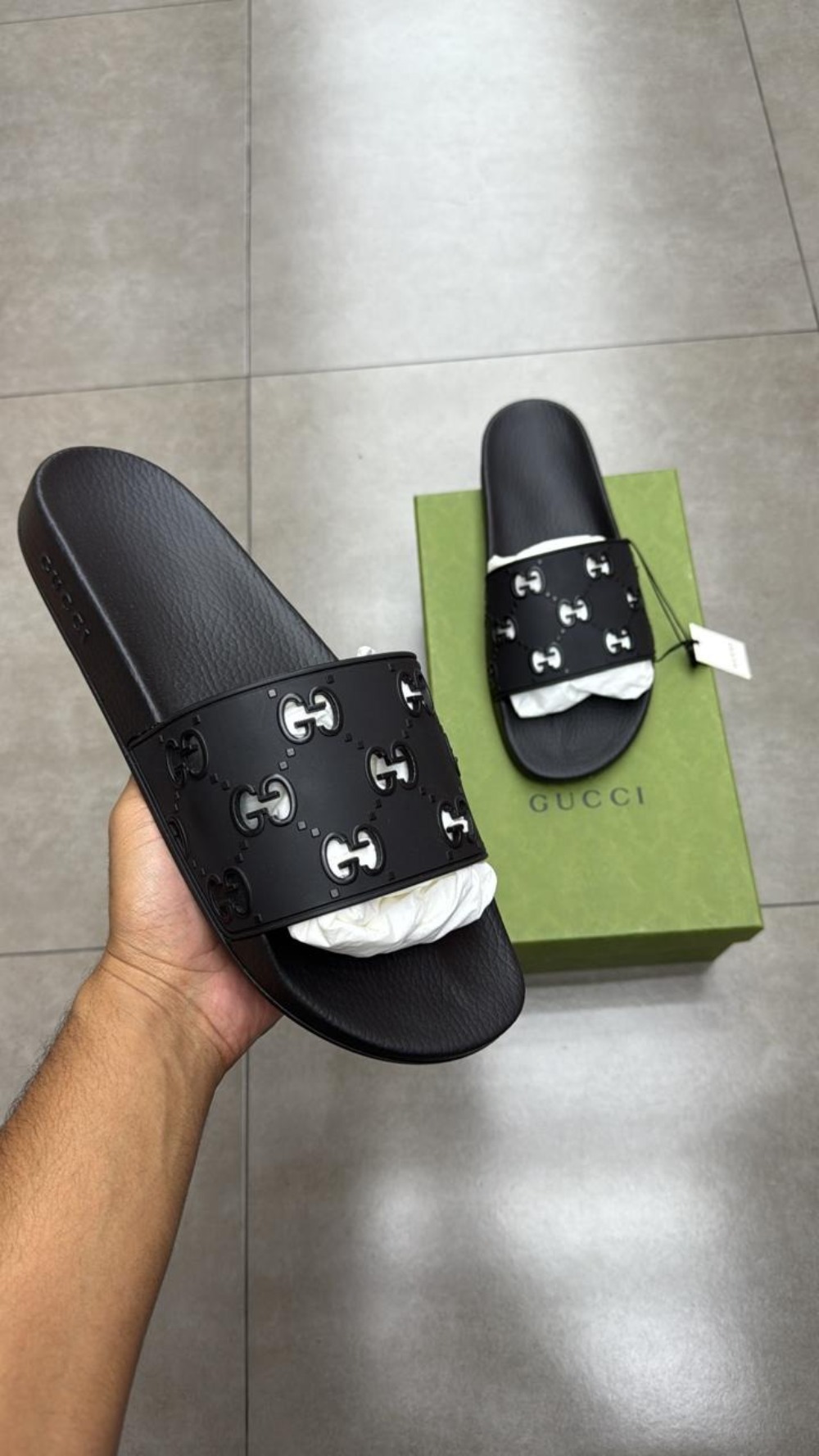 Slide Gucci GG Rubber Black