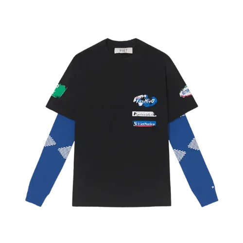 Camiseta Piet Manga Longa F.C Vintage Blue