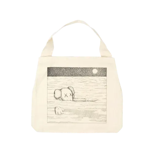 KAWS x Uniqlo Artbook Cover Tote Bag Natural - Droper