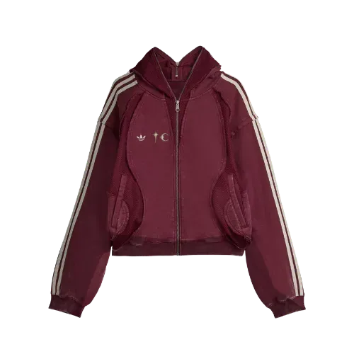 Thug Club x adidas Jaqueta Teamgeist Hooded Zip Up Maroon - Droper
