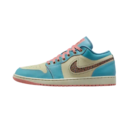 Air Jordan 1 Low SE Denim Turquoise Red Stardust Light Stone Smoky Blue