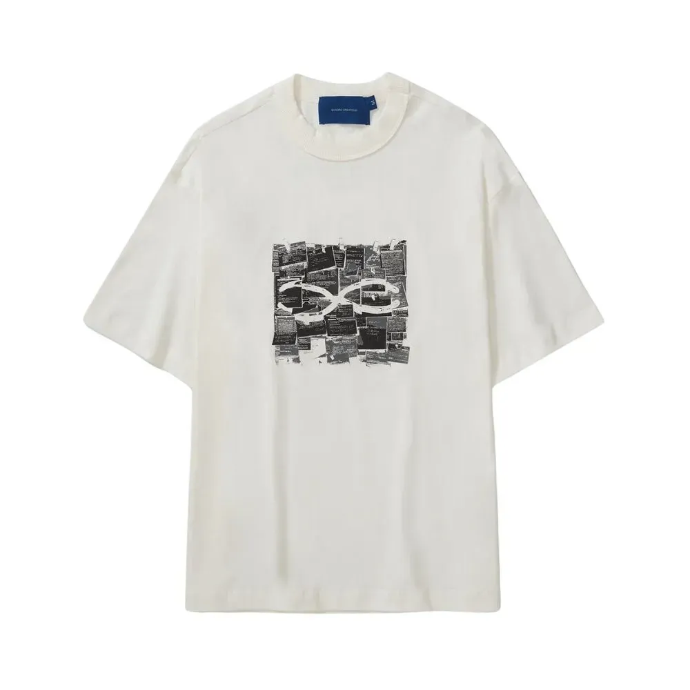Camiseta Quadro Creations QC Notes Boxy Off White - Droper