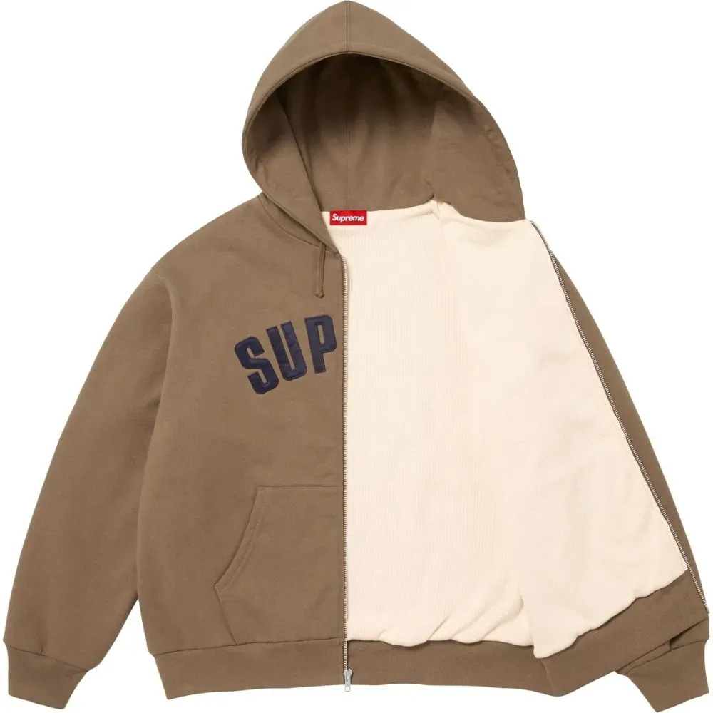 Moletom Supreme Arc Thermal Lined Zip Up Dusty Brown FW25-W8 - Droper