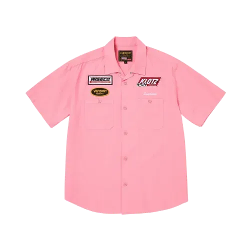 18ss Supreme washed twill shirt S ピンク Vanson Leathers x Supreme Camisa Work Pink FW25-W8 - Droper