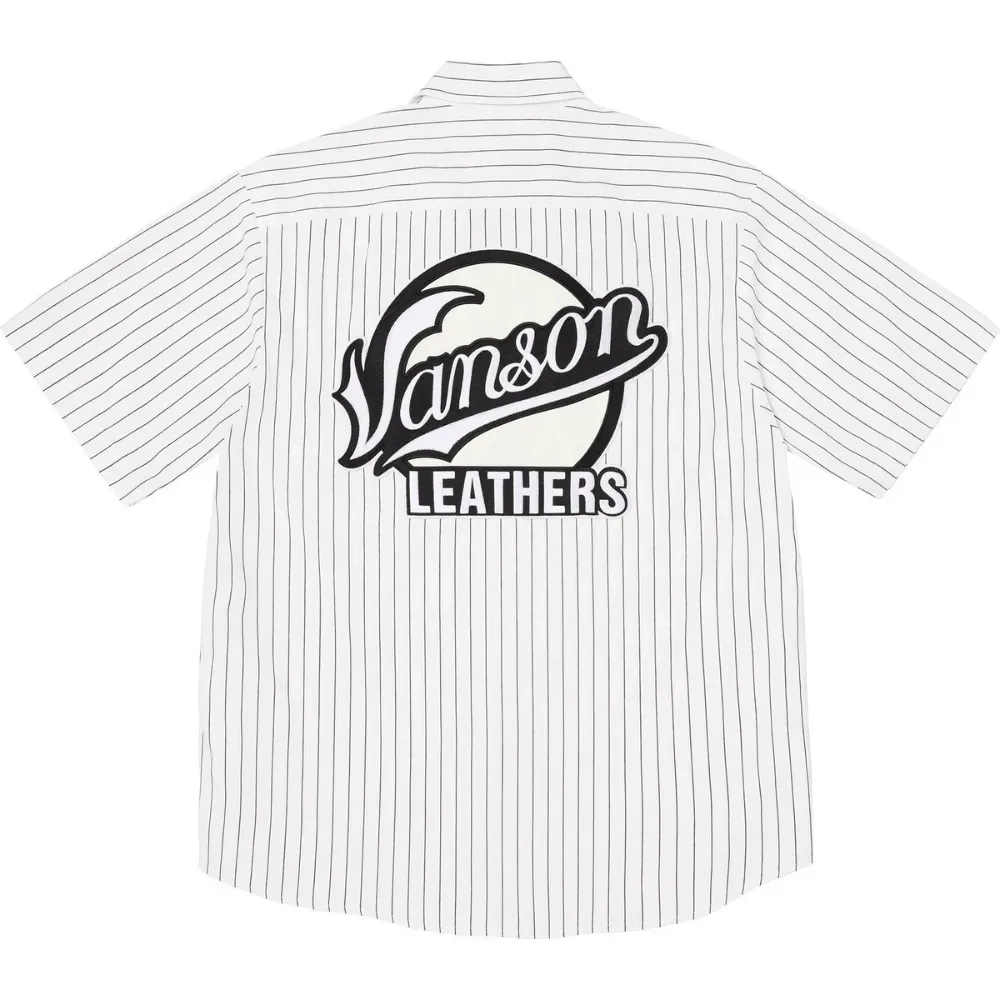 Vanson Leathers x Supreme Camisa Work Stripe FW25-W8 - Droper