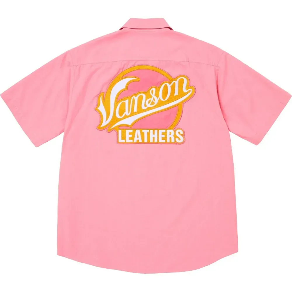 Vanson Leathers x Supreme Camisa Work Pink FW25-W8 - Droper