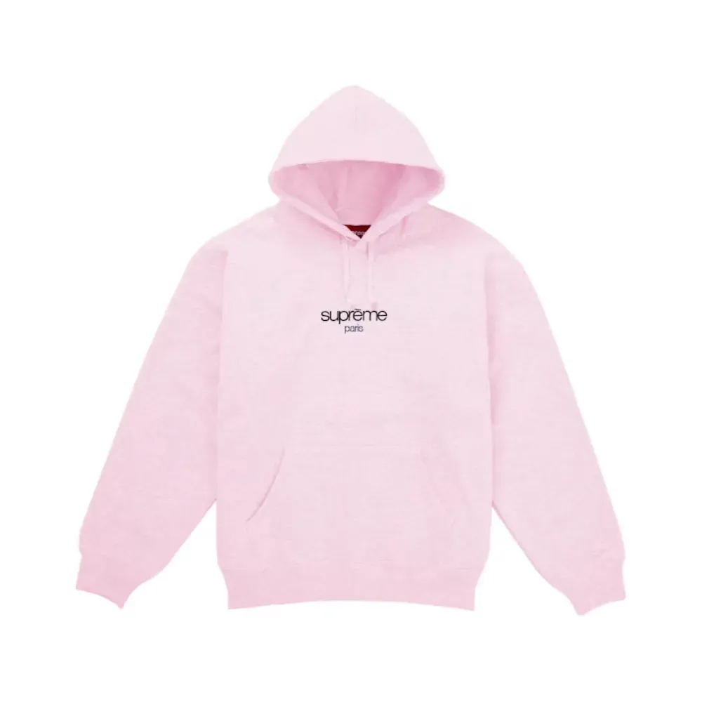 Moletom Supreme Classic Logo Paris Shop Hooded Light Pink FW25-W8
