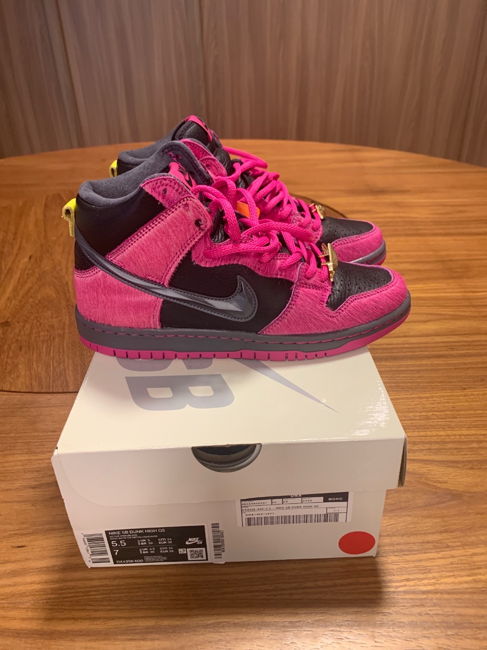 Nike SB Dunk High Run the Jewels Active Pink and Black — 36, Novo