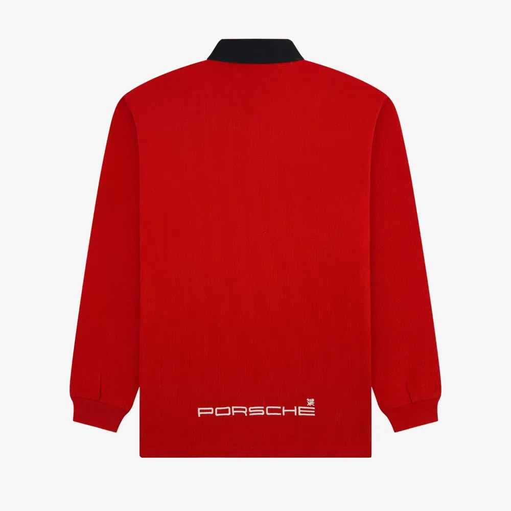 Porsche x Aimé Leon Dore Camiseta Crest Rugby Equestrian Red - Droper