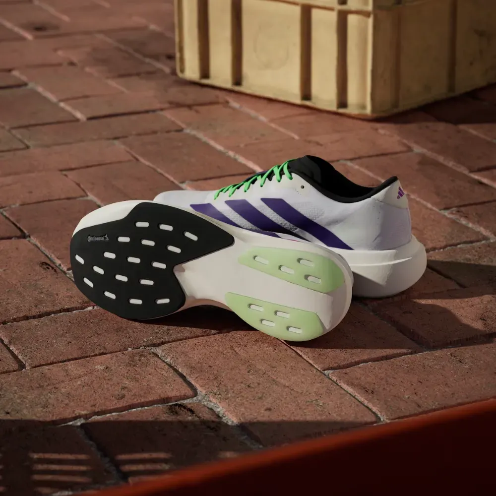 adidas Adizero Evo SL Cloud White Collegiate Purple Lime Burst
