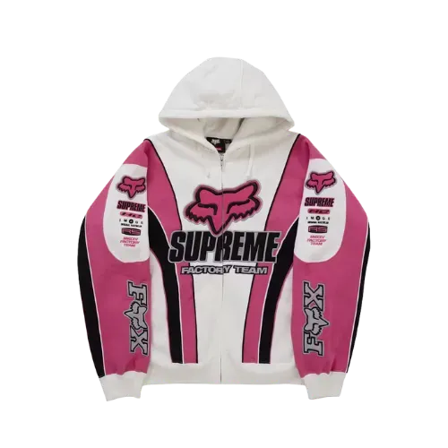 Fox Racing x Supreme Jaqueta Zip Up Hooded White FW25-W9 - Droper