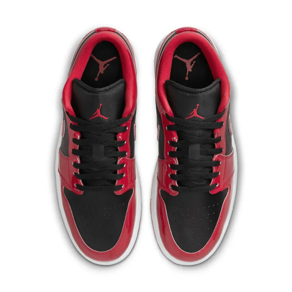 Air Jordan 1 Low SE Patent Varsity Red Black foto 2