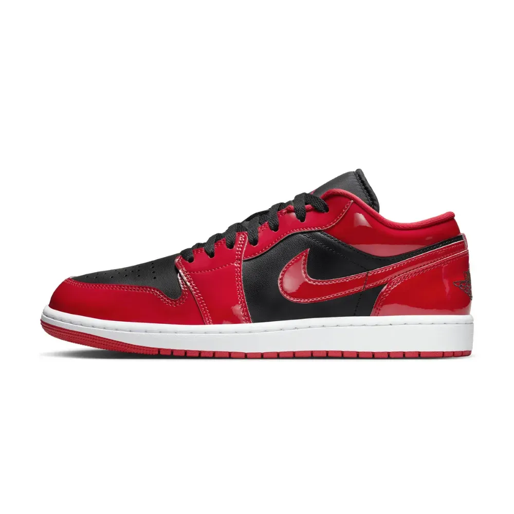 Air Jordan 1 Low SE Patent Varsity Red Black - Droper