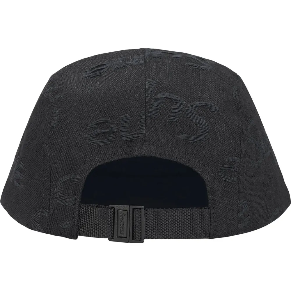 Boné Supreme Jacquard Logos Denim Camp Black FW25-W10 - Droper