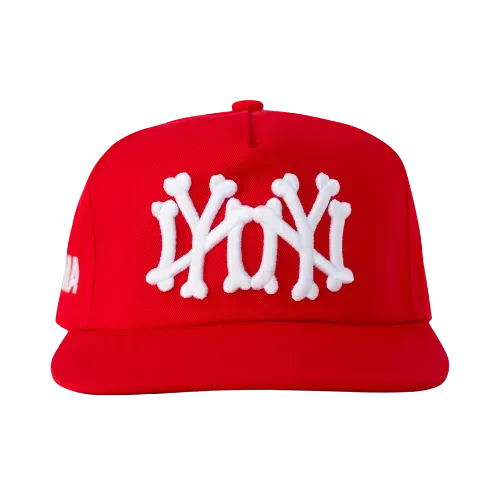 Boné oMA Studios NY NY Bones Red White