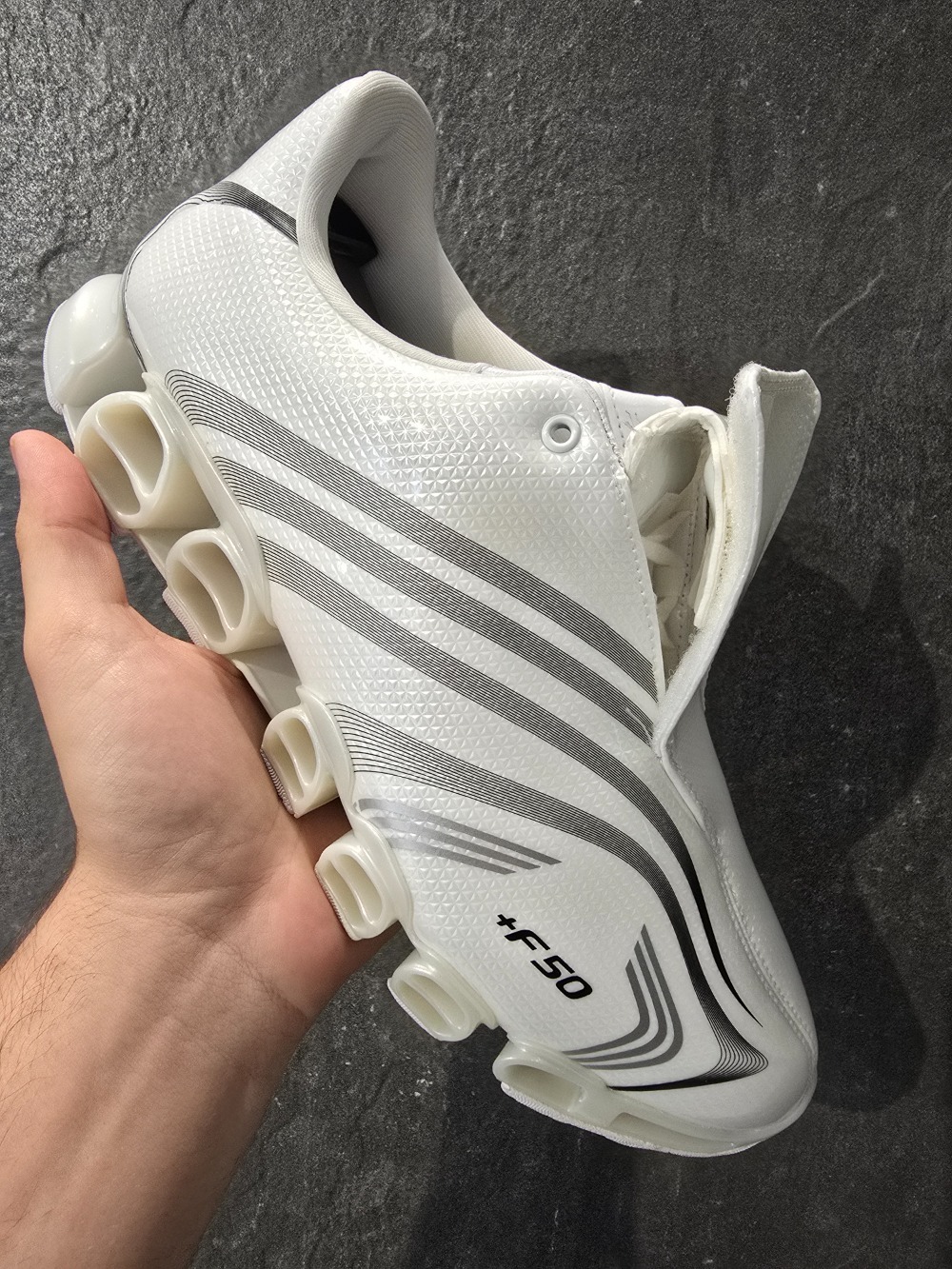 Consortium x adidas F50 Tunit Mega Cloud White Core Black Silver Metallic