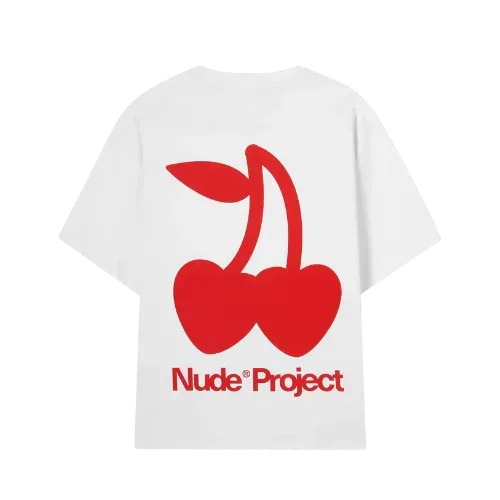 Camiseta Nude Project Cherry Logo White