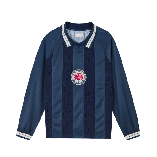 Camiseta Nude Project Lace Football Long-Sleeve Navy